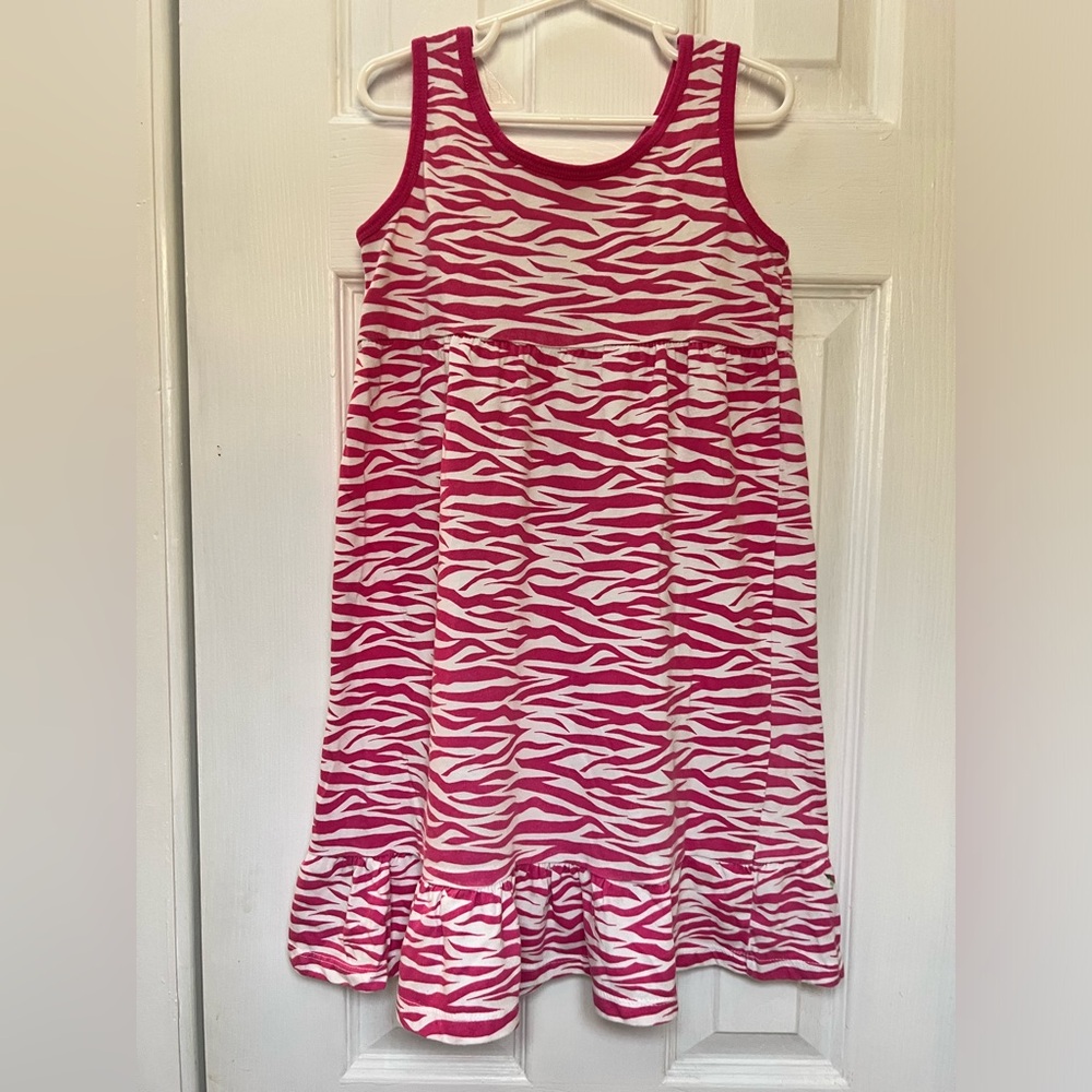 Bobbie Brooks Girls M Pink/White Animal Print Dress